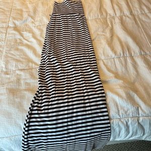 Black and white striped maxi skirt, size XL!